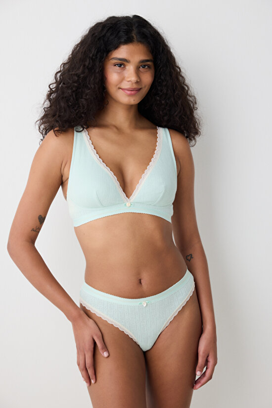 Soft Cotton Mint Bra - 1