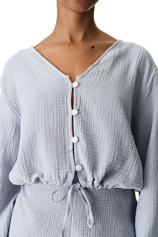 Gri Lessi Balloon Gömlek - 3
