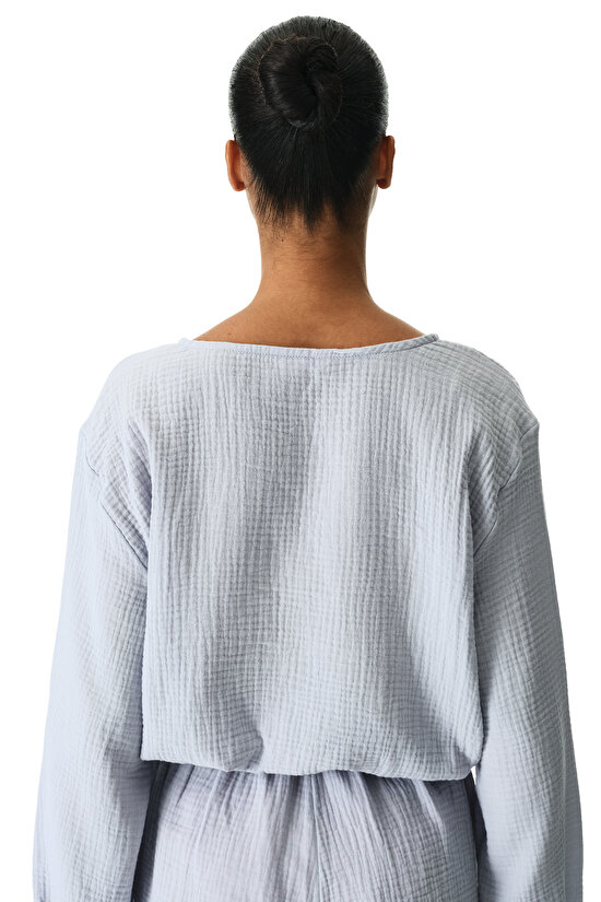 Gri Lessi Balloon Gömlek - 4