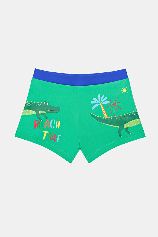 Boys Crocodile Green Swim Shorts - 1
