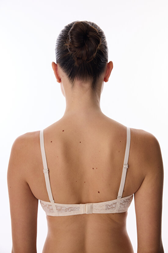 Bej Bloom Lace Dantel Sütyen - 4