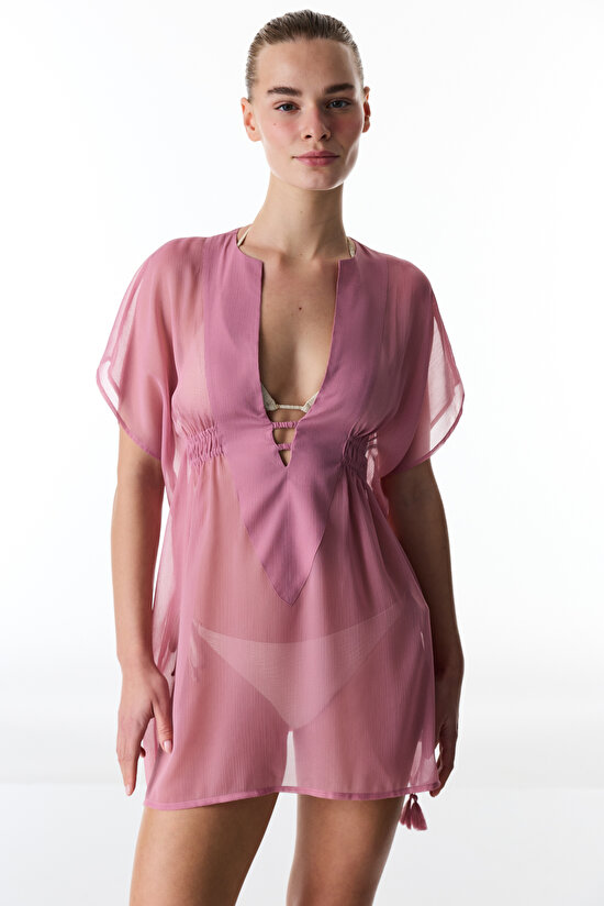 Gül Pembesi Basic Kaftan - 7
