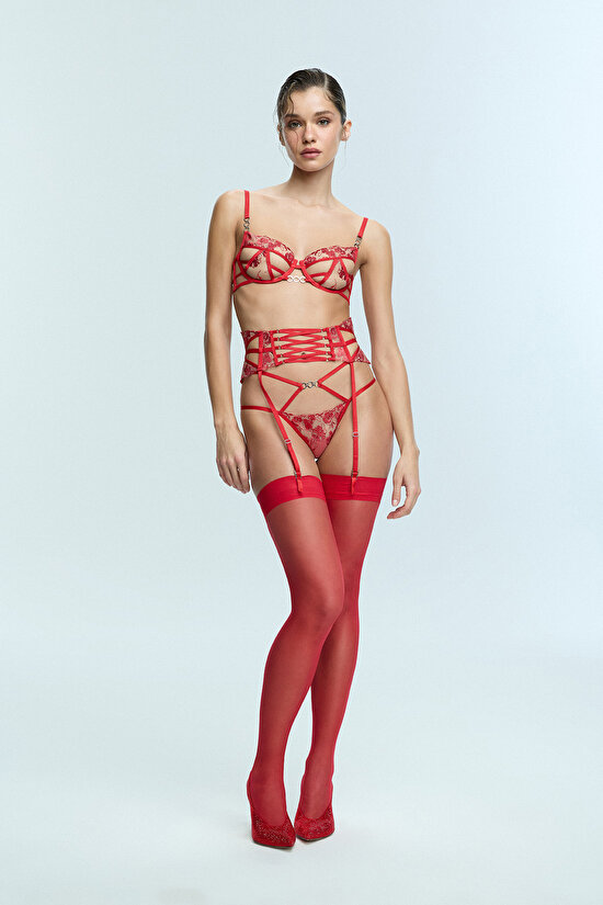 Bright Red Rhea Garter - 1