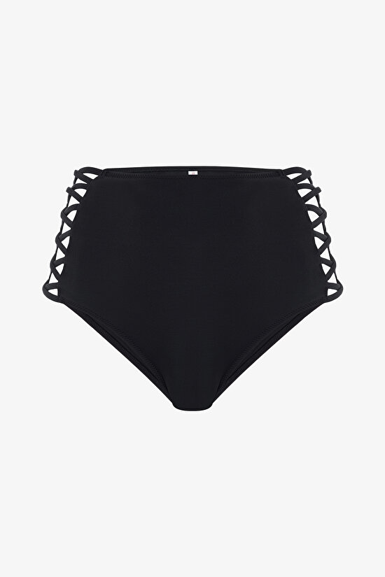 Siyah High Fashion Yüksek Bel Bikini Altı - 4