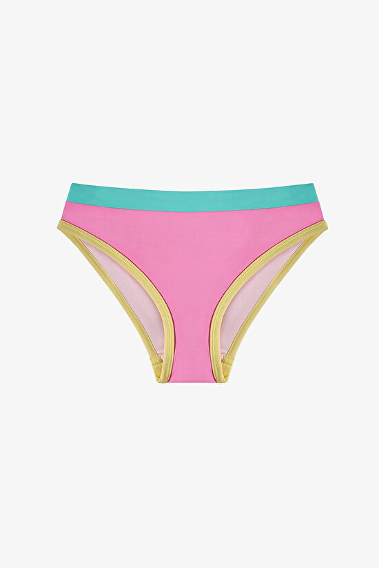 Kız Çocuk Açık Pembe Beauty Halter Hologram Desenli Bikini Takımı - 3
