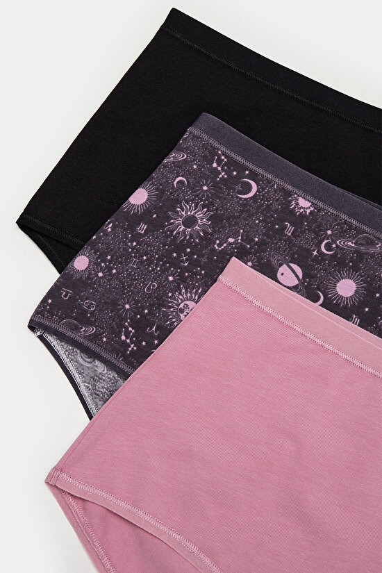 Lost In Space Pamuklu Highwaist 3lü Slip Külot - 5