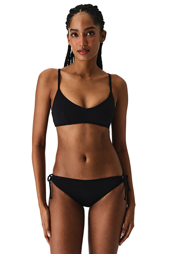 Siyah Front V Bikini Üstü - 5