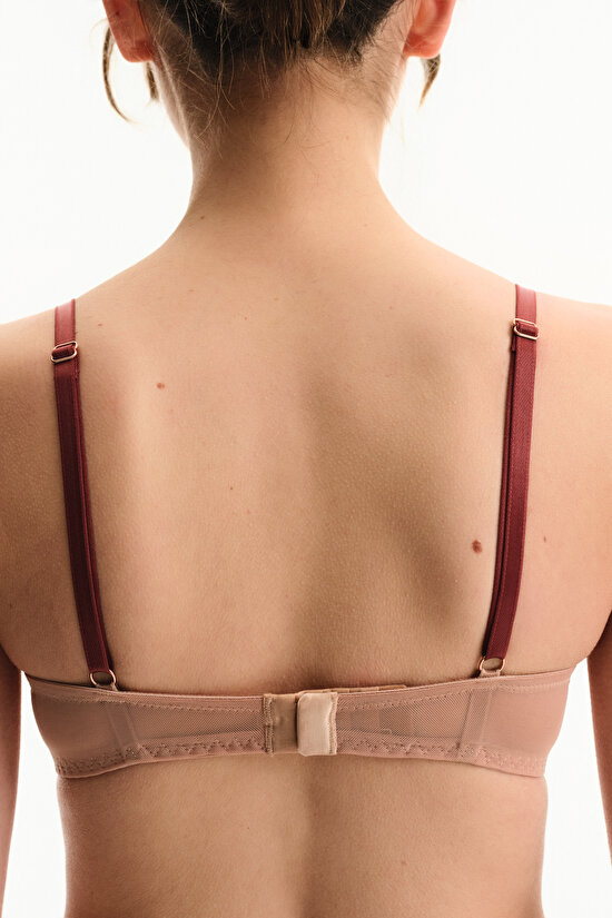 Bej Intense Lace Dantel Push Up Destekli Sütyen - 2