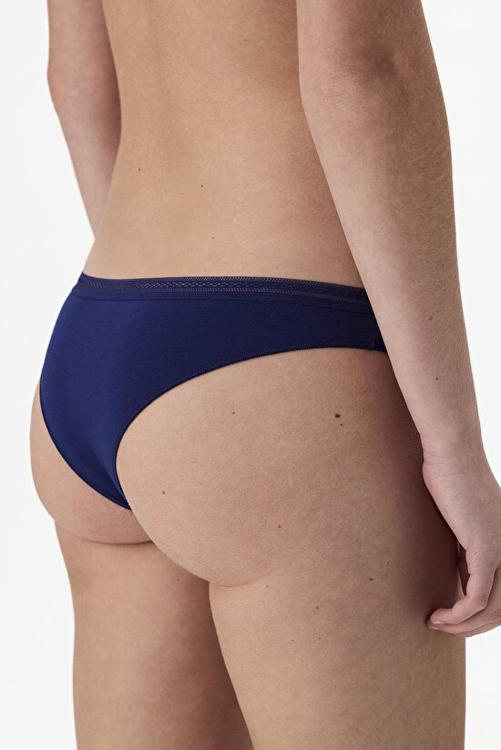Navy Easy Cotton Brazilian Briefs - 2