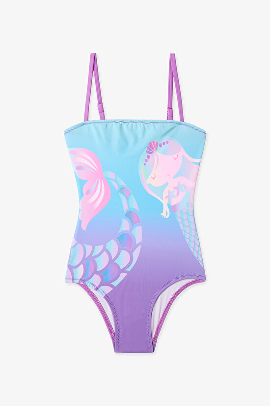 Renkli Kız Çocuk Shiny Mermaid Mayo - 1