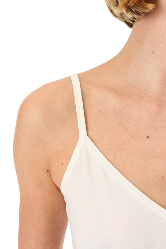 Ekru Collagen İnce Askılı Atlet - 3