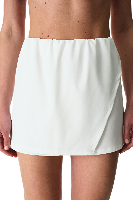 White Skirt Swim Shorts - 1