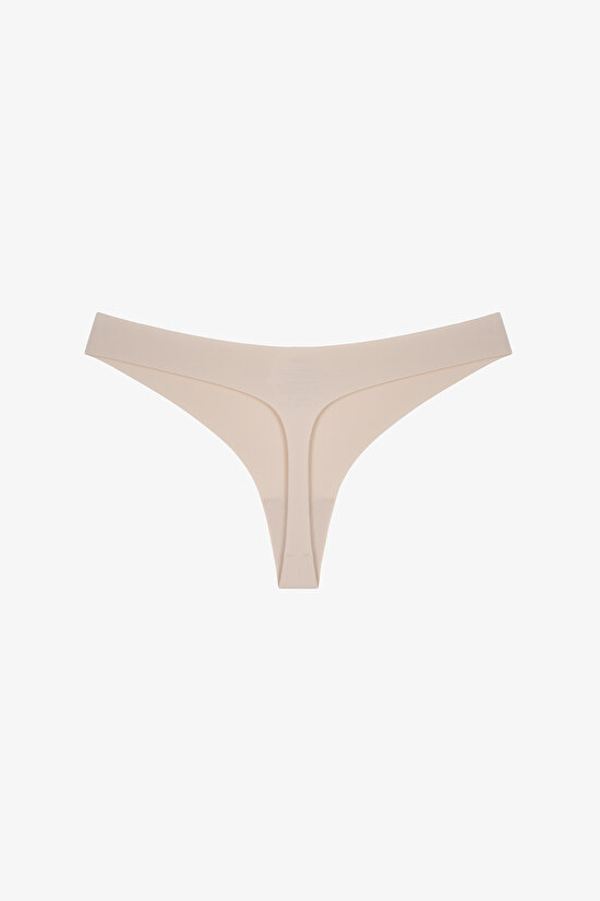 Ceramic Beige Invisible Laser Cut Thong - 2