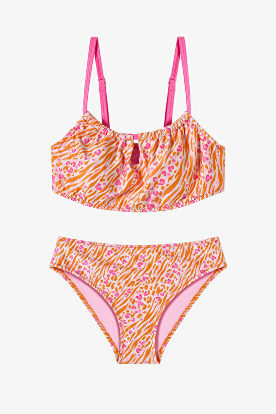 Pink Teen Safari Halter Bikini Set - 1