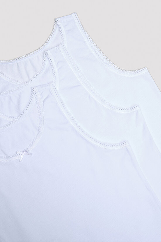 Kız Çocuk W Basic Pamuklu 3lü Çok Renkli Atlet - 3