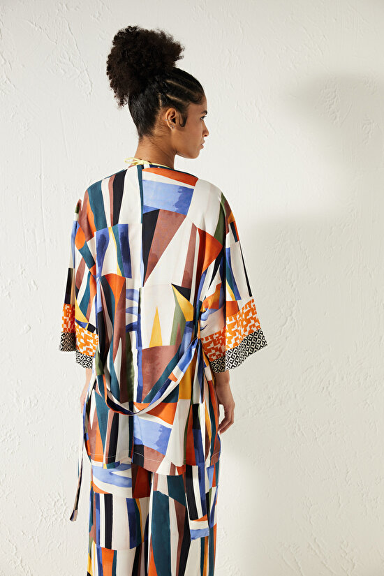 Zanzibar Desenli Kimono - 6