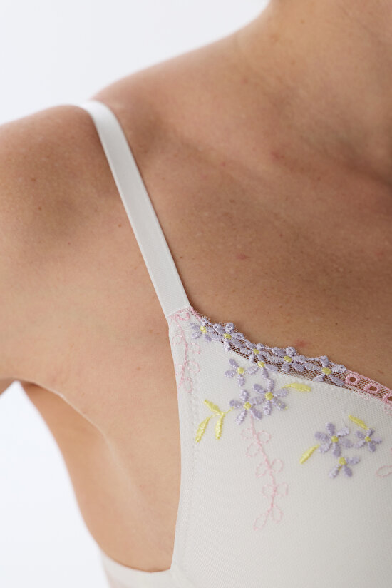 Kırık Beyaz Intense Broderie Push Up Destekli Sütyen - 3