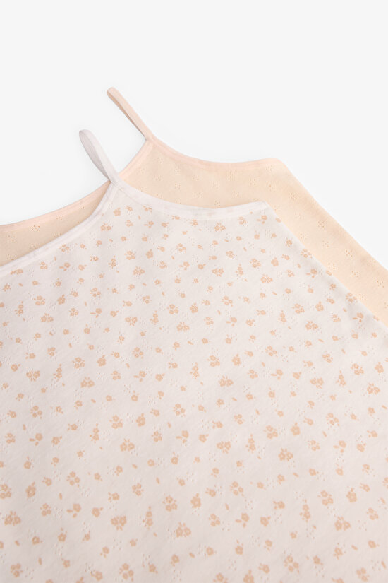 Ecru Girls Ditsy 2 in1 Tank Top - 4