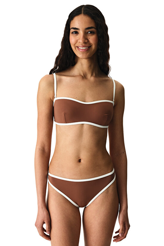 Light Brown Fiona Strapless Bikini Top - 4