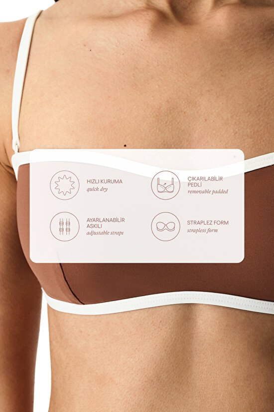 Light Brown Fiona Strapless Bikini Top - 5