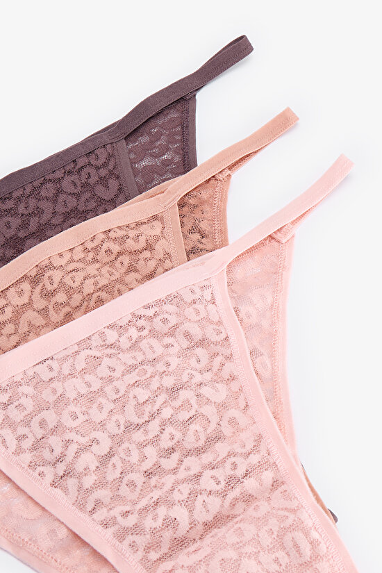 Renkli Natural Tones 3'lü Brazilian Külot - 5