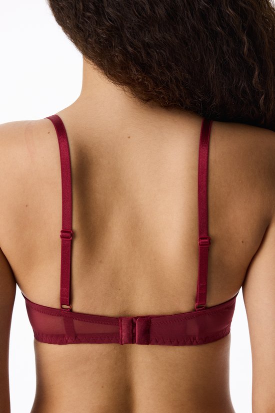 Burgundy Underwired Lace Bra - 3