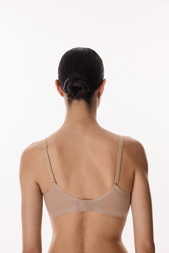 Beige Zerogram Decolette Bra - 5