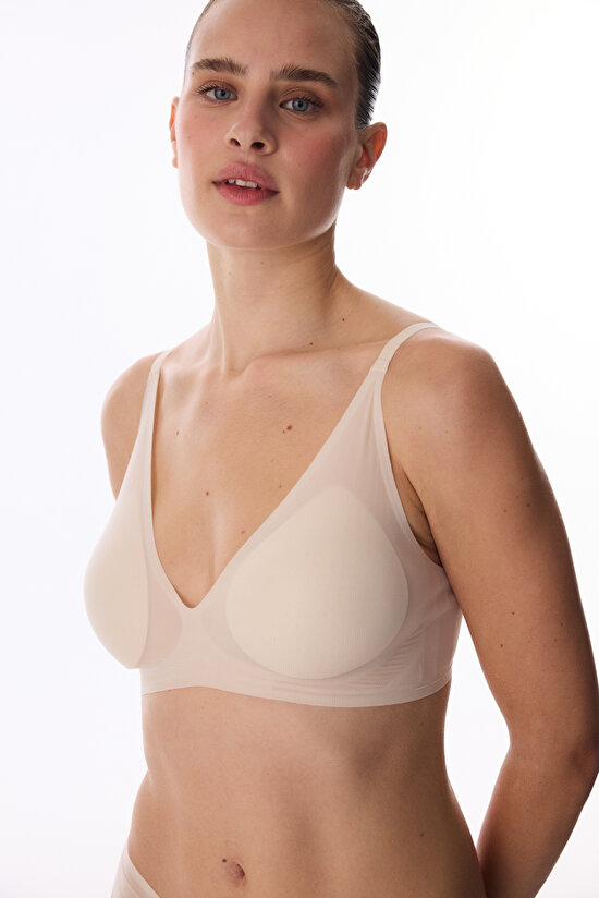 Ceramic Beige Zerogram Decolette Bra - 3