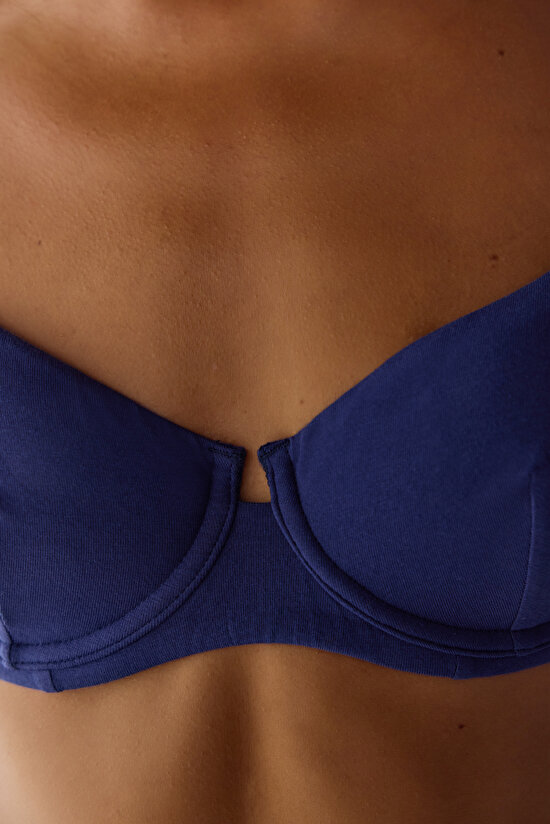 Navy Underwired Bra - 3