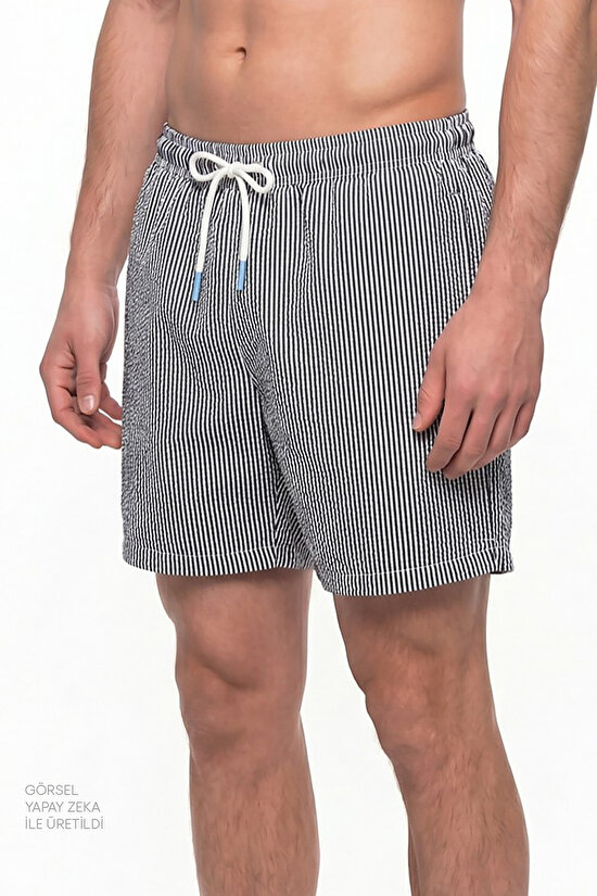 Erkek İndigo Navy Tissue Şort - 3