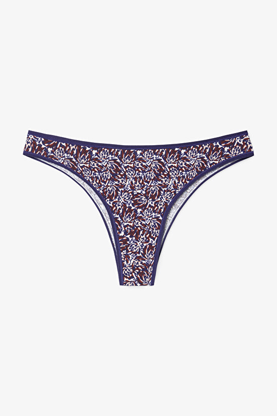 Wild One Çiçekli Pamuklu Düşük Bel 5'li Brazilian Külot - 5