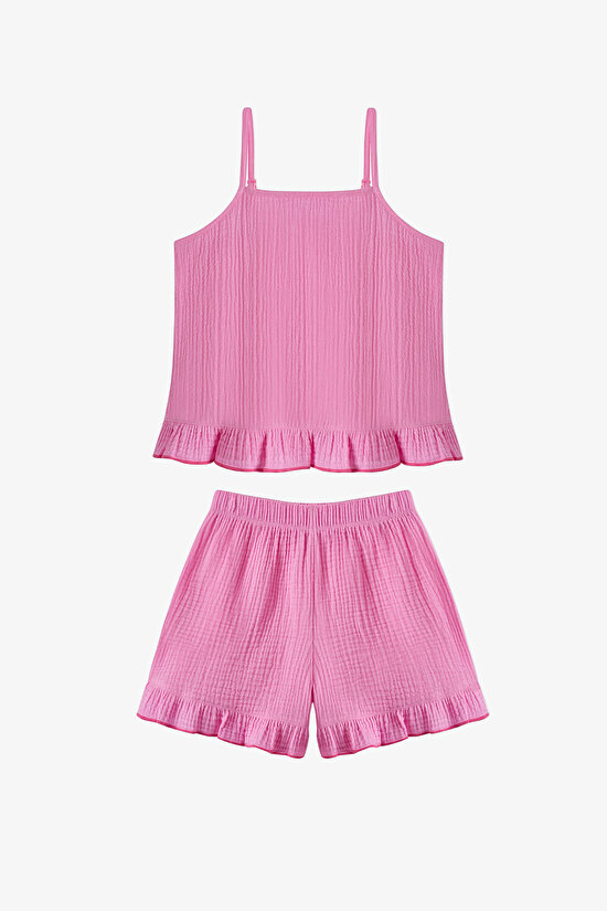Pembe Kız Çocuk Pinky Frill Set - 1
