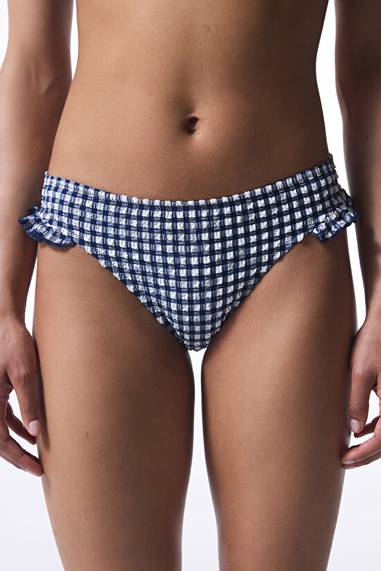 Texas Navy Pötikare Fırfırlı Slip Bikini Altı - 1