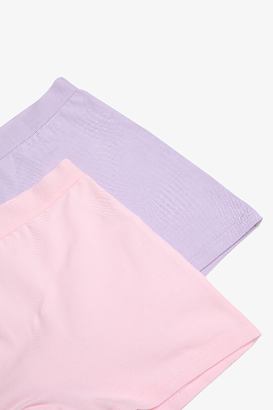 Girls Basic 2in1 Multi Colour Long Boxer Girls Basic 2in1 Multi Colour Long Boxer - 4