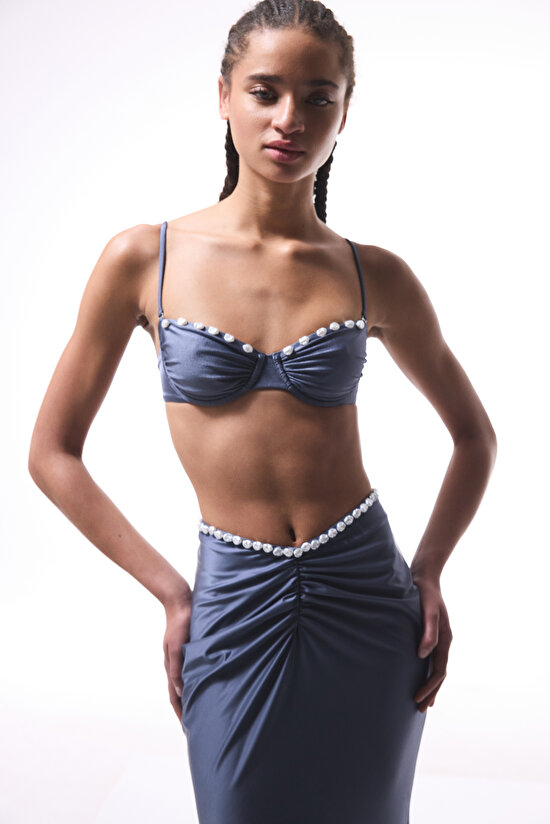 Grey Seashell Dark Boned Bikini Top - Gamze Erçel Collection Grey Seashell Dark Boned Bikini Top - Gamze Erçel Collection - 6