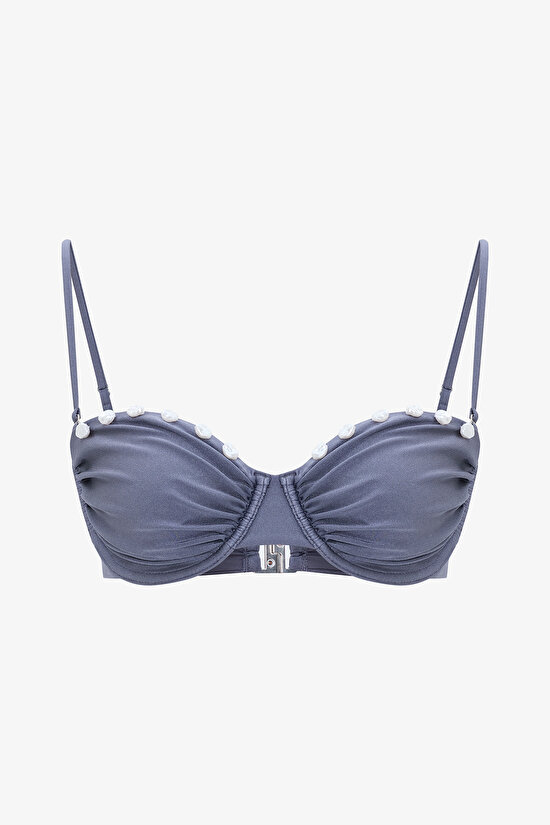 Grey Seashell Dark Boned Bikini Top - Gamze Erçel Collection Grey Seashell Dark Boned Bikini Top - Gamze Erçel Collection - 7