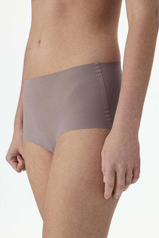 Gri Invisible Lazer Kesim Yüksel Bel Slip Külot - 1