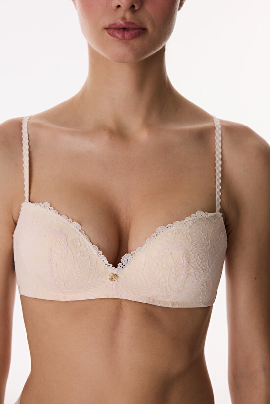 Bej Caroline Lace Dantel Sütyen - 3