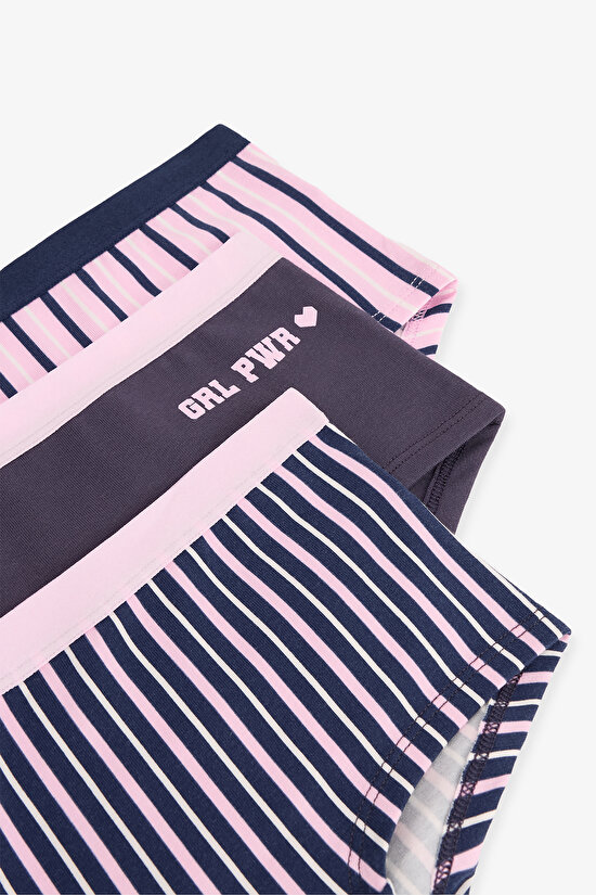 Pembe Kız Çocuk College 3'lü Hipster Külot - 5
