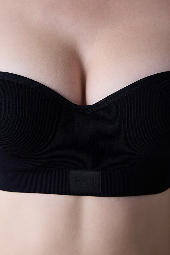 Seamless Dikişsiz Stardoll Push Up Siyah Sütyen - 6