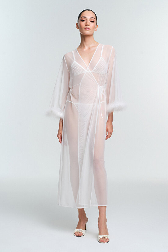 PELIA ROBE, ML, B32 KIRIK BEYAZ
