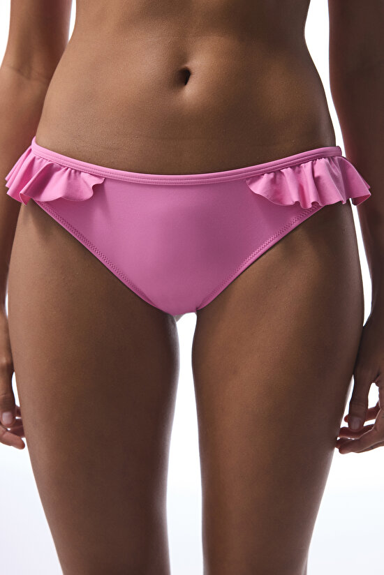 Pembe Begonia Fırfırlı Bikini Altı - 1