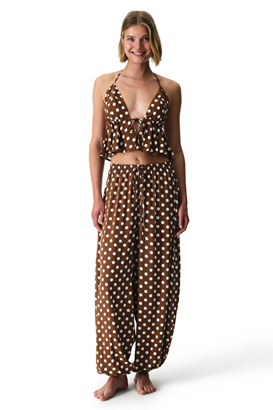  Polka Dot Frill Üst - 8
