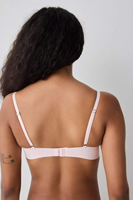 Liny Ribbed Balenli Pembe Sütyen - 4