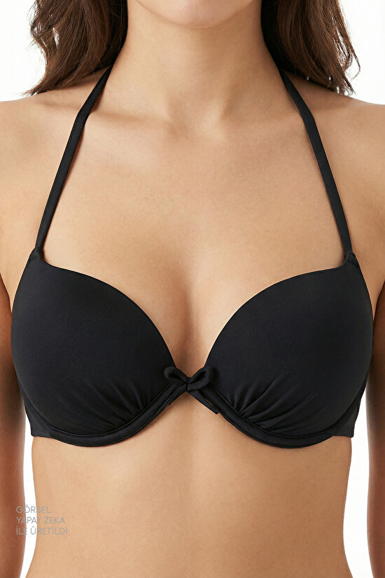Siyah Push Up Destekli Bikini Üstü - 1