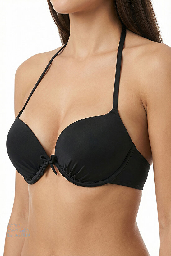 Siyah Push Up Destekli Bikini Üstü - 3