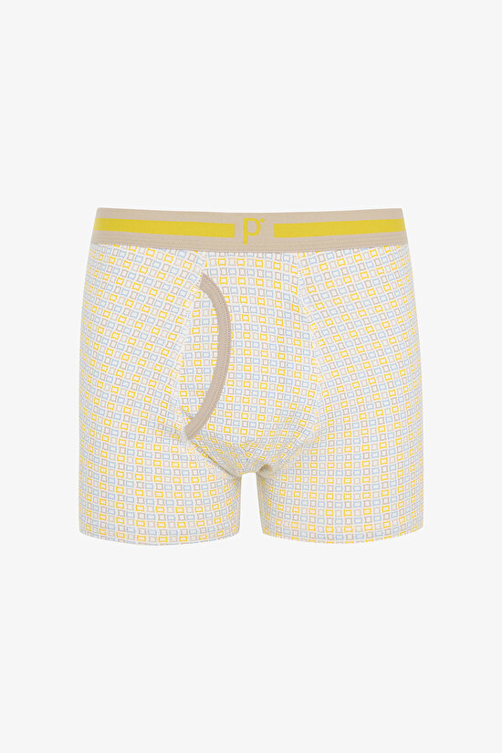 Erkek Pamuklu Yellow Stripe Çok Renkli 3lü Boxer Külot Erkek Pamuklu Yellow Stripe Çok Renkli 3lü Boxer Külot - 3