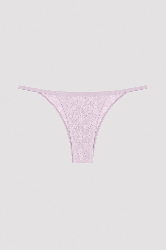 Lilac Lace Dantel 3lü Brazilian Külot - 3