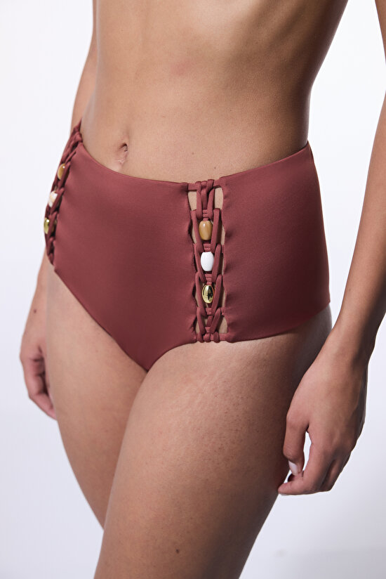 Açık Kahverengi Astrid High Yüksek Bel Bikini Altı - 4