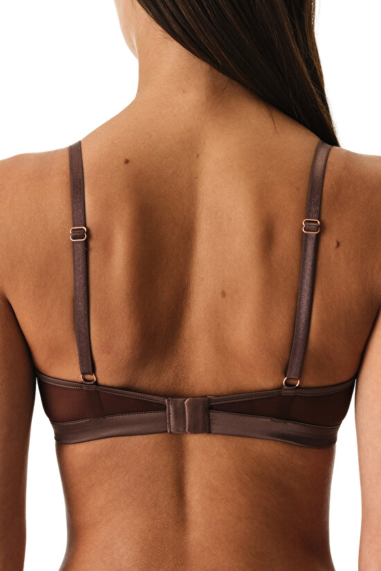 Brown V-Wired Triangle Bra - 2